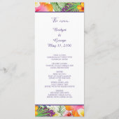 Kleurrijke tropische Hawaiiaanse Bloemen Huwelijk Programma (Voorkant)