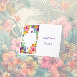 Kleurrijke tropische hawaiiaanse Floral gastenkaar Bedankkaart