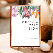 Kleurrijke tropische houtskaarten en cadeautjes op poster