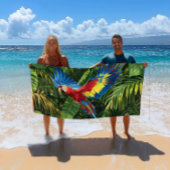 Kleurrijke tropische Macaw strandlaken