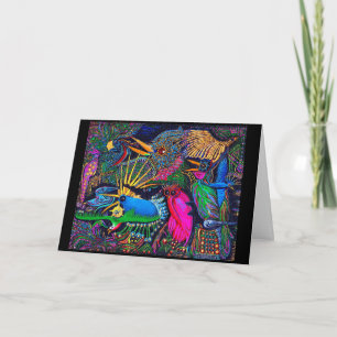 Kleurrijke Tropische Omen Vogels Santa Fe Outsider Kaart