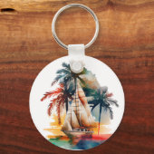 Kleurrijke tropische palm en Sleutelhanger in de z (Voorkant)