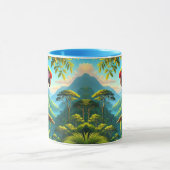 Kleurrijke Tropische Papegaai Blauw Groen Mok (Midden)