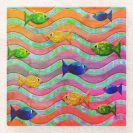 Kleurrijke Tropische Vis Zwemglas Onderzetters