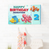 Kleurrijke tropische viskinderen van afgelopen dag spandoek (Insitu)