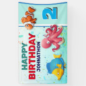 Kleurrijke tropische viskinderen van afgelopen dag spandoek (Verticaal)