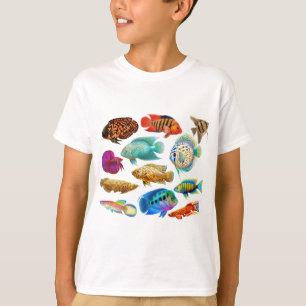 Kleurrijke tropische vissen t-shirt