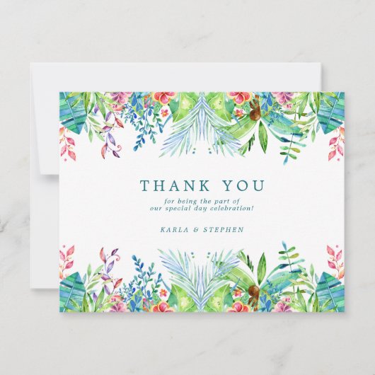 Kleurrijke tropische vloergrens bedankkaart (Voorkant)