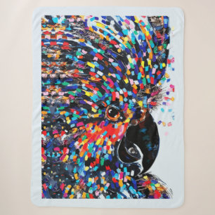 Kleurrijke tropische vogel-wandkunst in expression sherpa deken