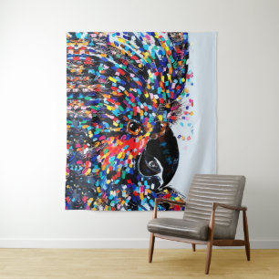 Kleurrijke tropische vogel-wandkunst in expression wandkleed