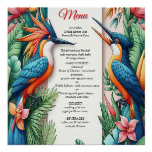 Kleurrijke tropische vogels en levendige weelderig perfect poster