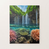 Kleurrijke tropische waterval legpuzzel (Verticaal)