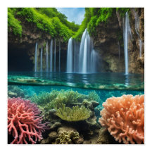 Kleurrijke tropische watervallen