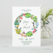 Kleurrijke tropische Waterverf bloemenkrans Kaart (Staand voorkant)