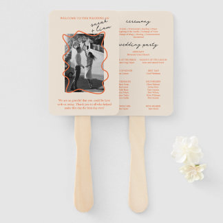 Kleurrijke Trouwceremonie Programma Hand Fan Handwaaier
