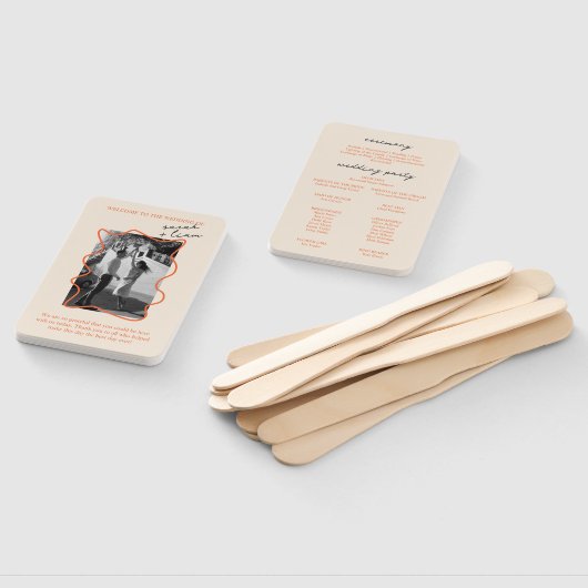 Kleurrijke Trouwceremonie Programma Hand Fan Handwaaier (Niet-gemonteerd)