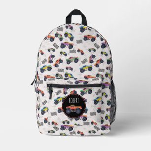 Kleurrijke Trucks Racing Kinder Custom Name Bedrukte Rugzak