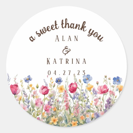 Kleurrijke Tuin Boho Wilde Bloem Sticker (Voorkant)