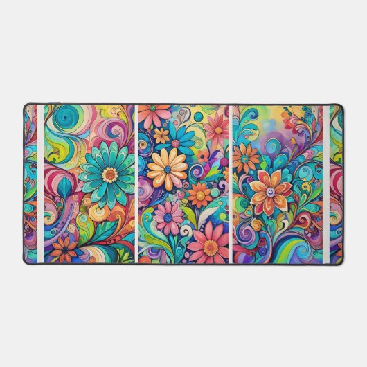 Kleurrijke tuin bureaumat (Voorkant)