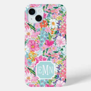 Kleurrijke Tuin Met Monogram iPhone 15 Mini Hoesje