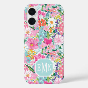 Kleurrijke Tuin Met Monogram iPhone 16 Hoesje
