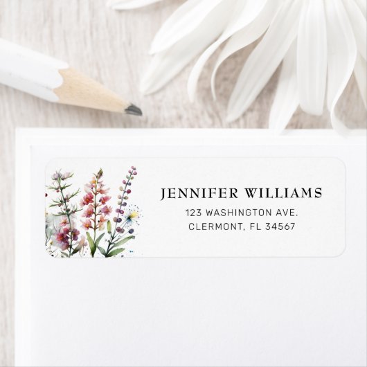 Kleurrijke Tuin met Wilde Bloemen Retouradres Labe Etiket (Insitu)