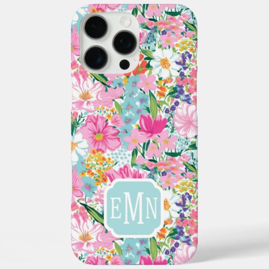 Kleurrijke Tuin Monogram Case-Mate iPhone Case (Achterkant)