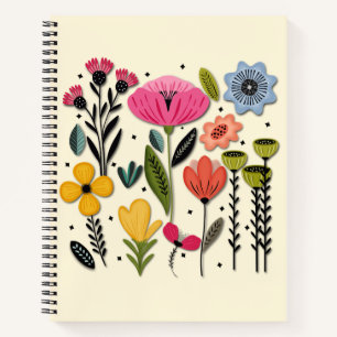 Kleurrijke tuin notitieboek