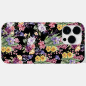 Kleurrijke  tuinbloemen op zwarte achtergrond Case-Mate iPhone case (Achterkant (horizontaal))
