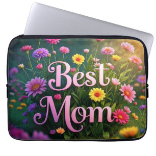 Kleurrijke tuinbloemen voor Moederdag Laptop Sleeve