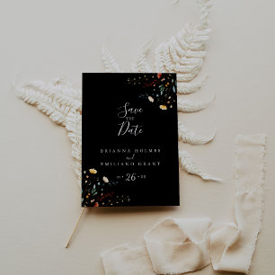 Kleurrijke tuinvrijbloem Save the Date Briefkaart
