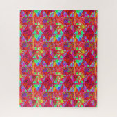 Kleurrijke tuinvulling met rode hydrangea legpuzzel (Verticaal)
