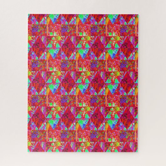 Kleurrijke tuinvulling met rode hydrangea legpuzzel (Verticaal)
