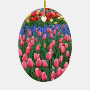 Kleurrijke tuiptuin keramisch ornament
