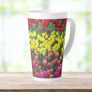 Kleurrijke Tulip Garden Floral Latte Mok