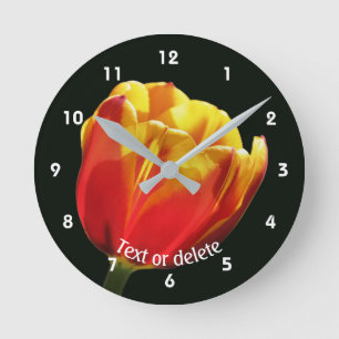 Kleurrijke Tulp Bloem Persoonlijke Ronde Klok