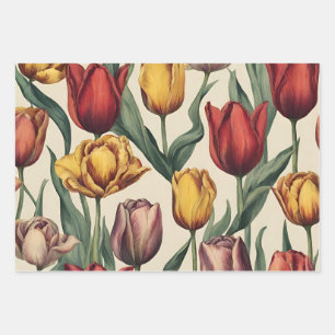 Kleurrijke tulp bloemen alle gelegenheid inpakpapier vel