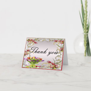 Kleurrijke Tulp Bloemige Bedankkaart