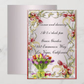 Kleurrijke Tulp Bloemige Ontvangstkaart Kaart (Voorkant / Achterkant)