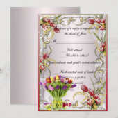 Kleurrijke Tulp Bloemige Reactiekaart Kaart (Voorkant / Achterkant)