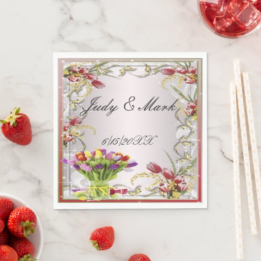 Kleurrijke tulp bloempapier servetten (Insitu)