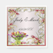 Kleurrijke tulp bloempapier servetten (Voorkant)