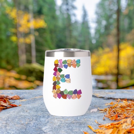 Kleurrijke tulp met opschrift "E" (Buiten (Gedraaid)  )