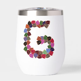 Kleurrijke tulp met opschrift "G"