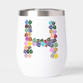 Kleurrijke tulp met opschrift "H" (Achterkant)