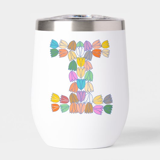 Kleurrijke tulp met opschrift "I" (Voorkant)