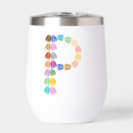 Kleurrijke tulp met opschrift "P"