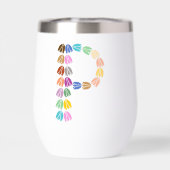 Kleurrijke tulp met opschrift "P" (Achterkant)