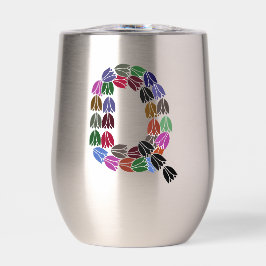 Kleurrijke tulp met opschrift "Q"