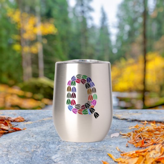 Kleurrijke tulp met opschrift "Q" (Buiten (Gedraaid)  )